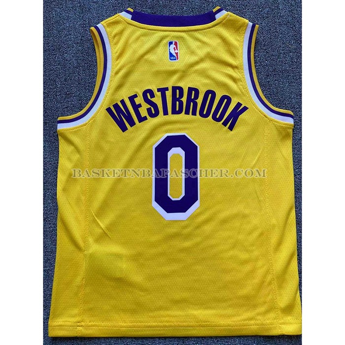 Maillot Enfant Los Angeles Lakers Russell Westbrook NO 0 Icon 2022-23 Jaune